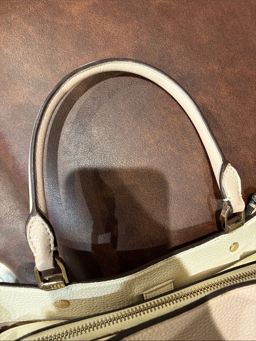 kate spade Pebbled Leather Satchel in Pale Pink/light sand Trim, gold hardware - Picture 11 of 12